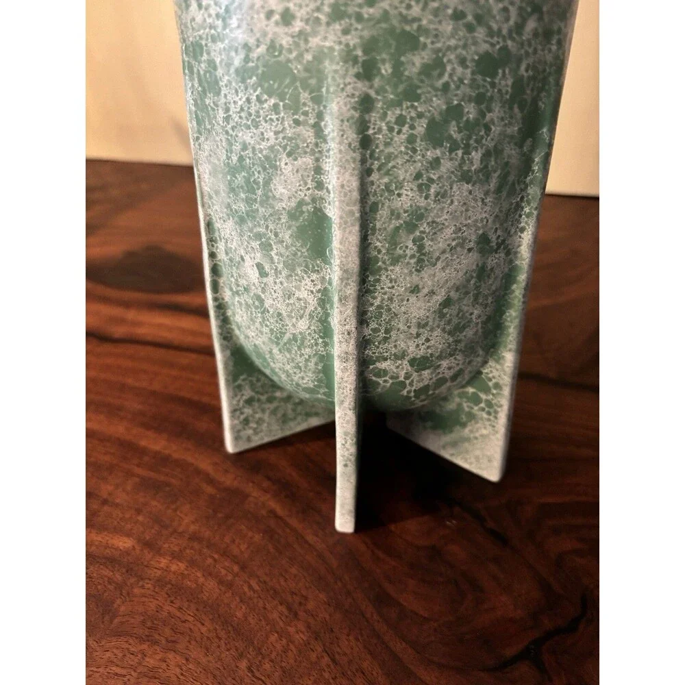 JONATHAN ADLER Tall Vase White Marble Ceramic Berlin Bowl Art Deco Table Decor